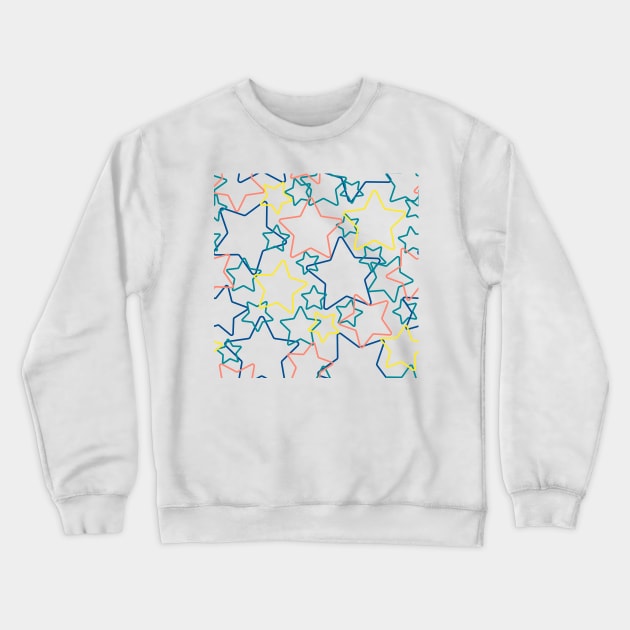 Silhouettes of multicolor stars Crewneck Sweatshirt by marufemia